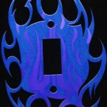 Blue Metallic with Purple Flame