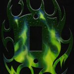 Green Fire and Water Drops